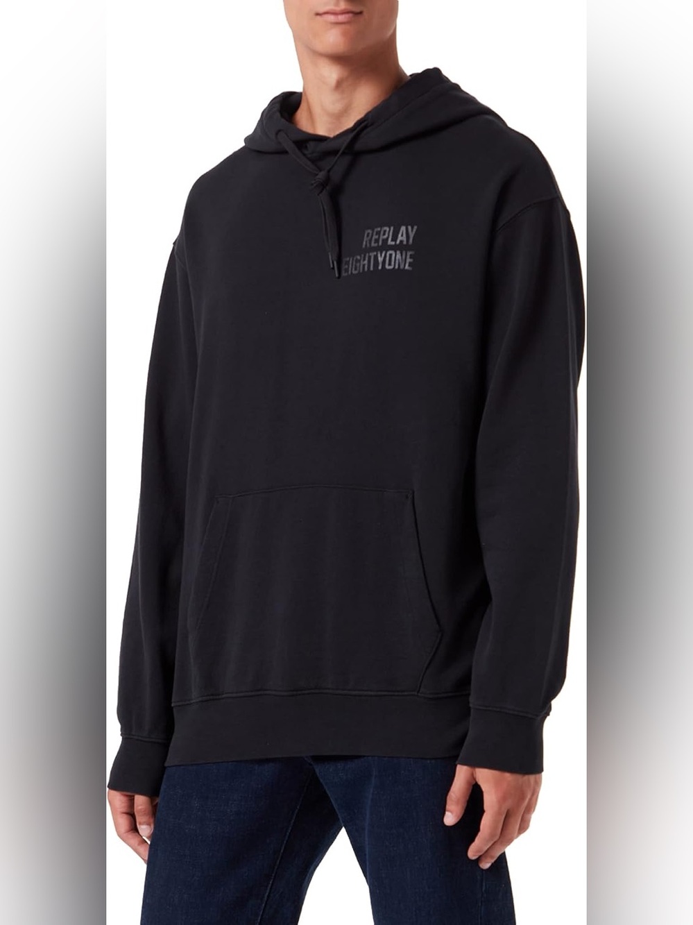 Replay Black Logo Pullover Hoodie